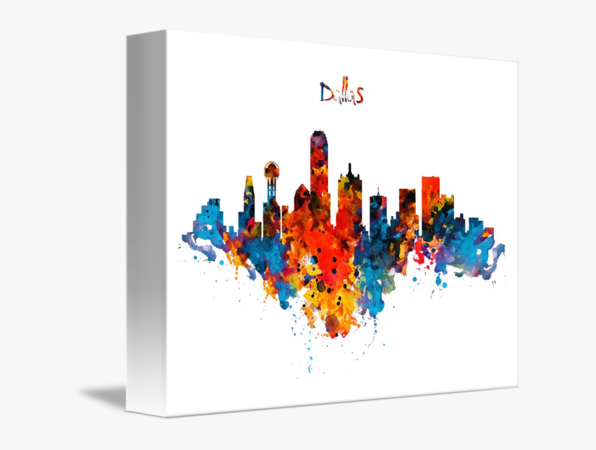 Dallas Watercolor Skyline By Marian Voicu - Graphic Design, HD Png Download, Free Download