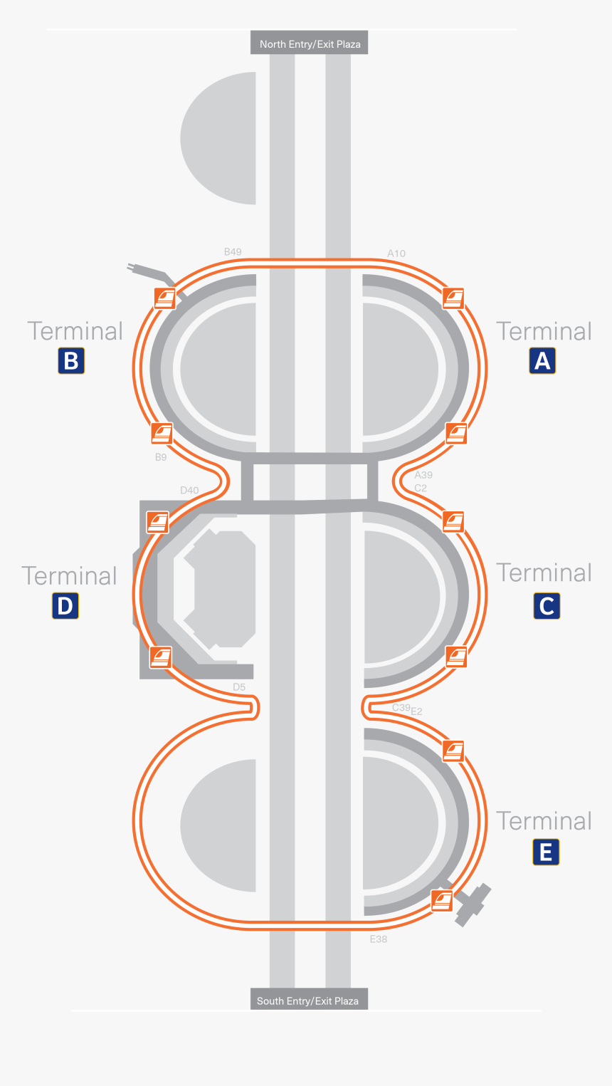 Skylink Terminal Map - Dfw Airport Map, HD Png Download, Free Download