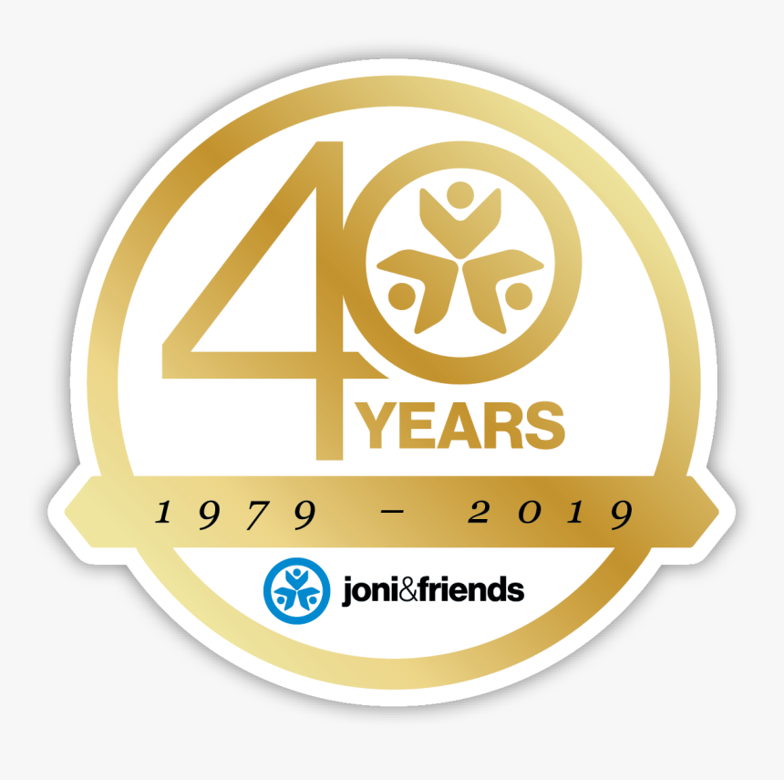 Joni And Friends 40 Year Logo Drop Shadow - Label, HD Png Download, Free Download