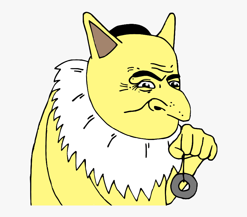 Yellow Face Facial Expression Cat Black And White Small - Le Happy Merchant Pokemon, HD Png Download, Free Download