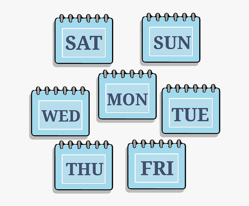 Time Management, Week, Calendar, Days, Saturday, Sunday - Days Of The Week Png, Transparent Png, Free Download