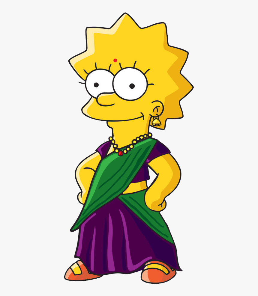 Marge Iyer Wearing Kancheepuram Silk Saree In Regular - Lisa Simpson, HD Png Download, Free Download