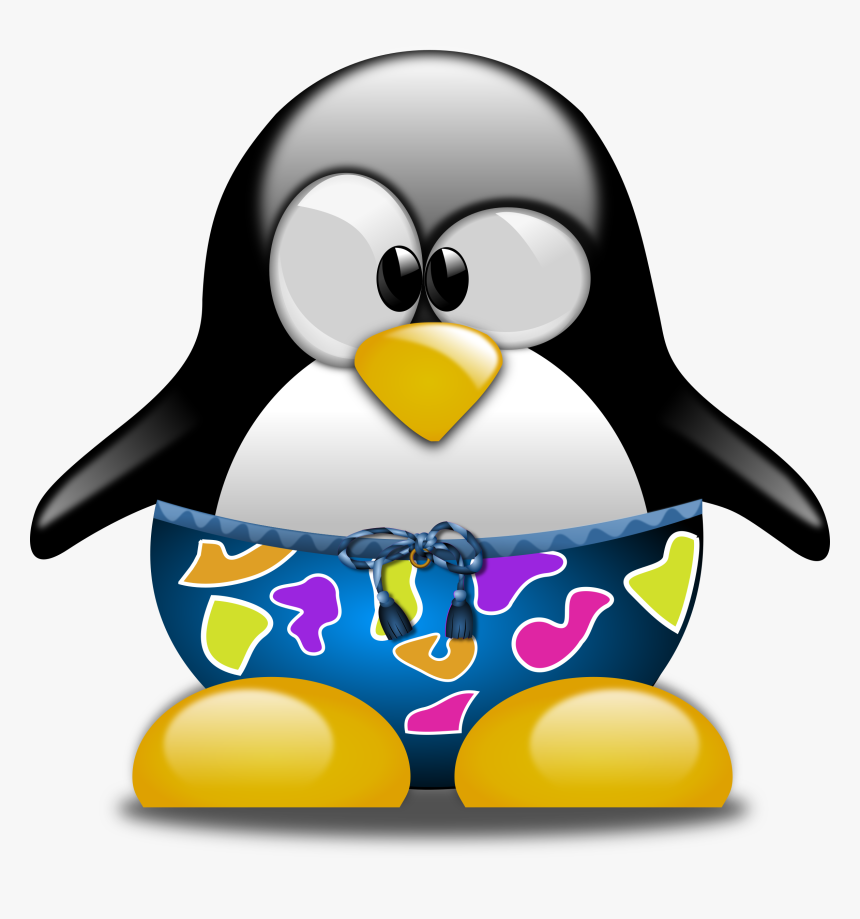 Tux With Swimming Trunks Clip Arts - Surfing Penguin Clipart, HD Png Download, Free Download