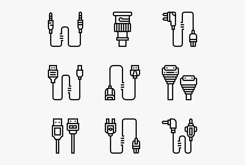 Connector Types - Cables Icon, HD Png Download, Free Download