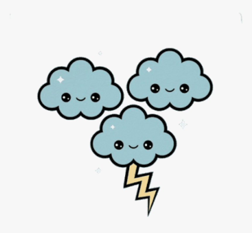 Cloud Clipart Kawaii - Thunder Kawaii, HD Png Download, Free Download