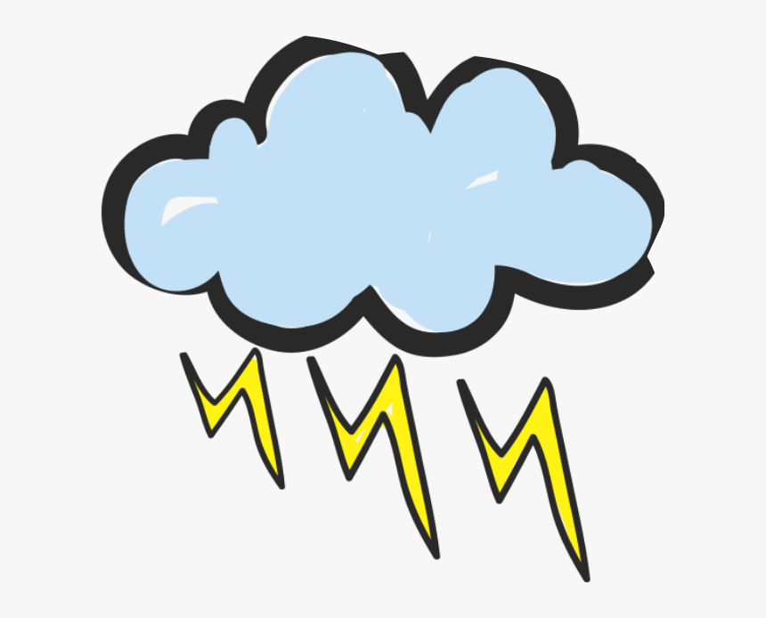 Ftestickers Cloud Lightning Storm Cute - Pogody Czarno Białe, HD Png Download, Free Download