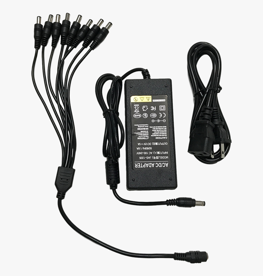 8 Way Cctv Power Supply And Splitter - 8 Channel Power Supply For Cctv Cameras, HD Png Download, Free Download