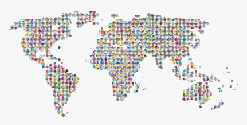 Map,line,world - Map Of The World Borders, HD Png Download, Free Download