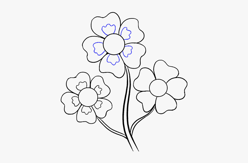 How To Draw Cartoon - Easy Drawing Of Flowers, HD Png Download, Free Download