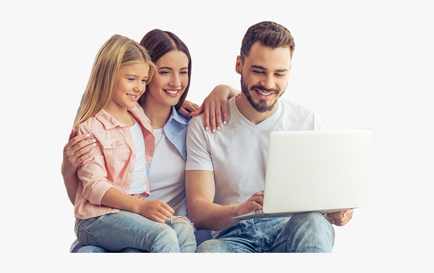 Family - Internet Using People Png, Transparent Png, Free Download