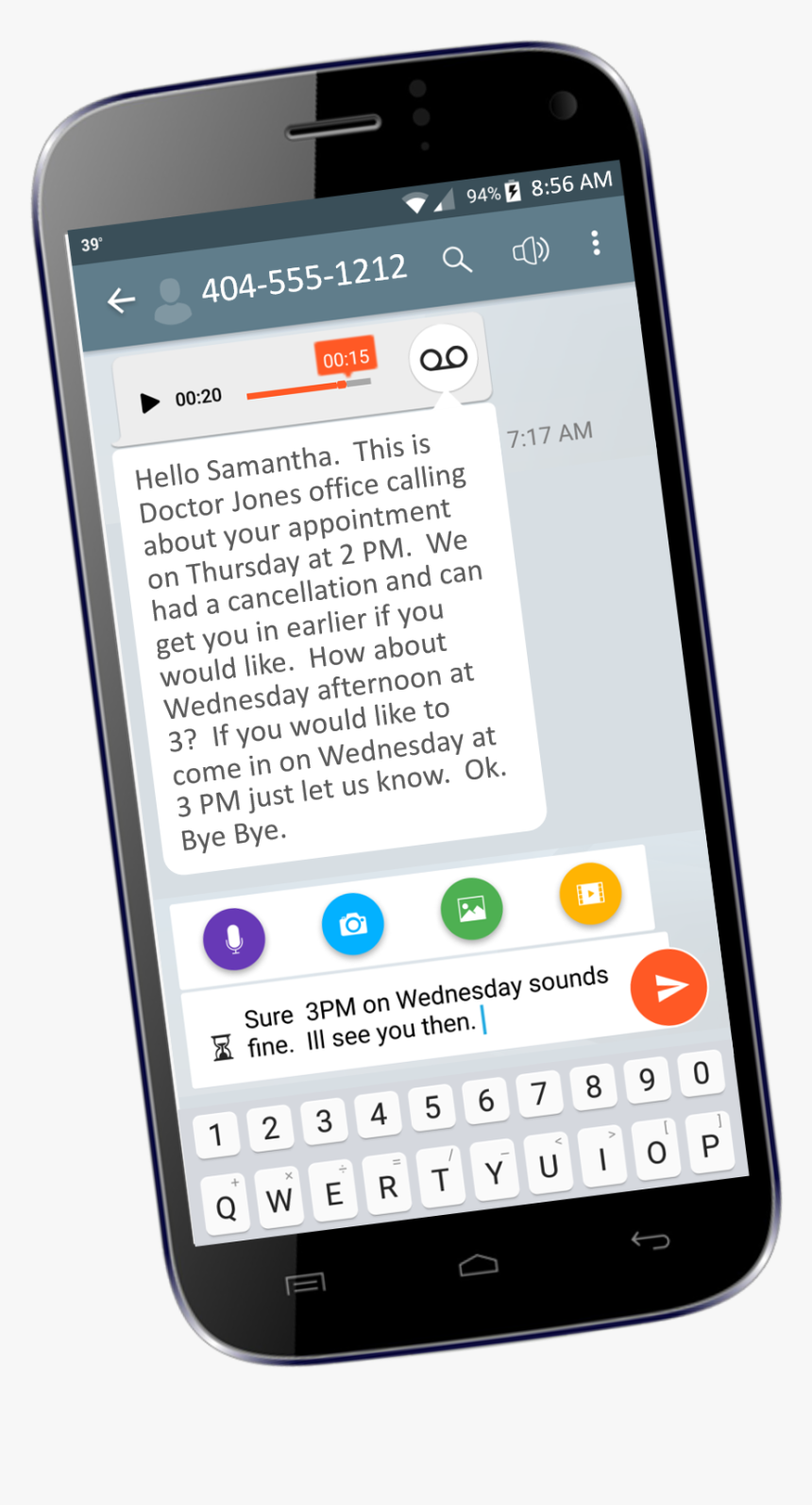 Read Reply Voicemail Tilted - Smartphone, HD Png Download, Free Download