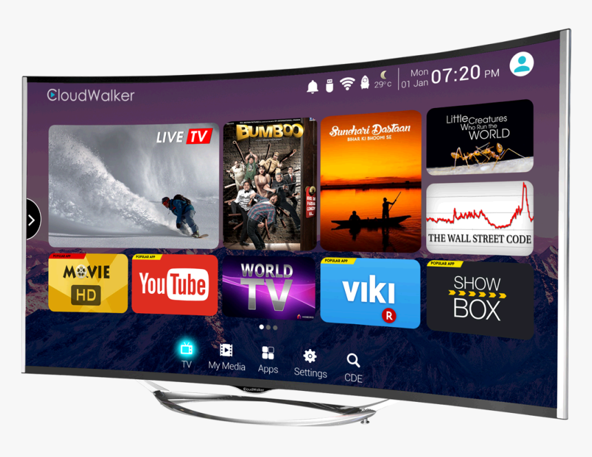 Smart Tv Png - Hisense Curved Tv 55 Inch, Transparent Png, Free Download