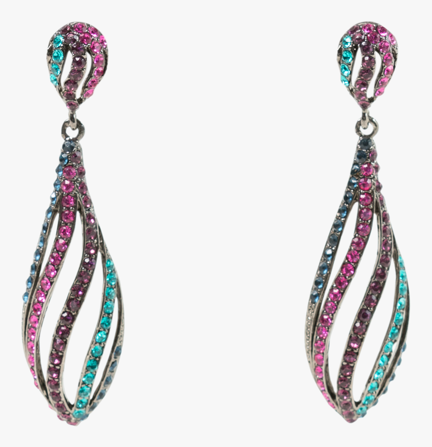 Multi Color Crystal Drop Earrings - Earrings, HD Png Download, Free Download