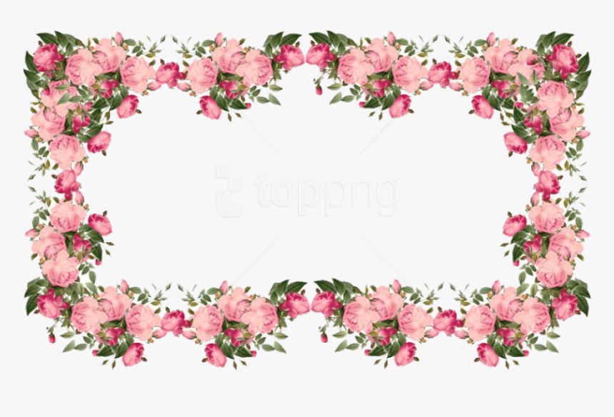 Pink Flowers Border Png - Pink Flower Border Transparent Background, Png Download, Free Download