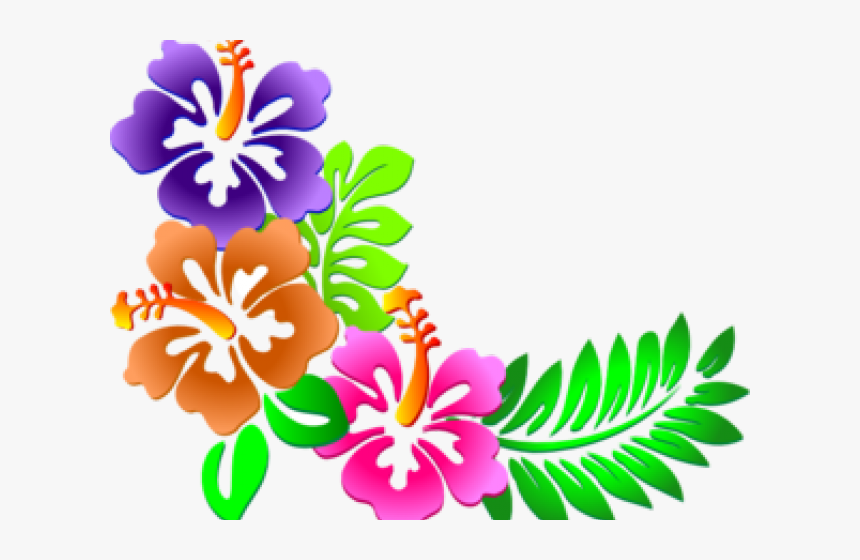 Transparent Hawaiian Flowers Png - Border Design Flowers Png, Png Download, Free Download