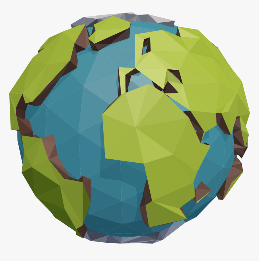 Globe - Low Poly Earth, HD Png Download, Free Download