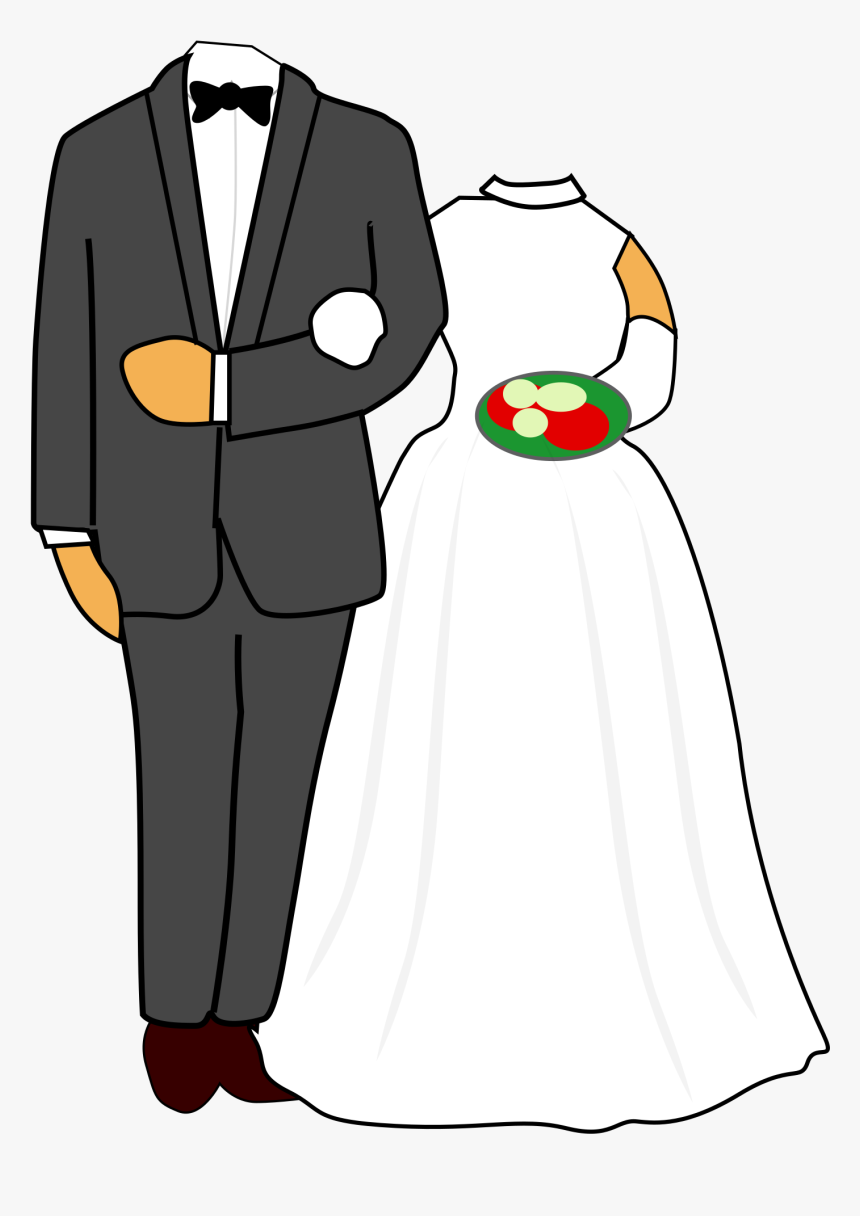 Couple Marriage Wedding Clip Art - Groom And Bride Caricature, HD Png Download, Free Download