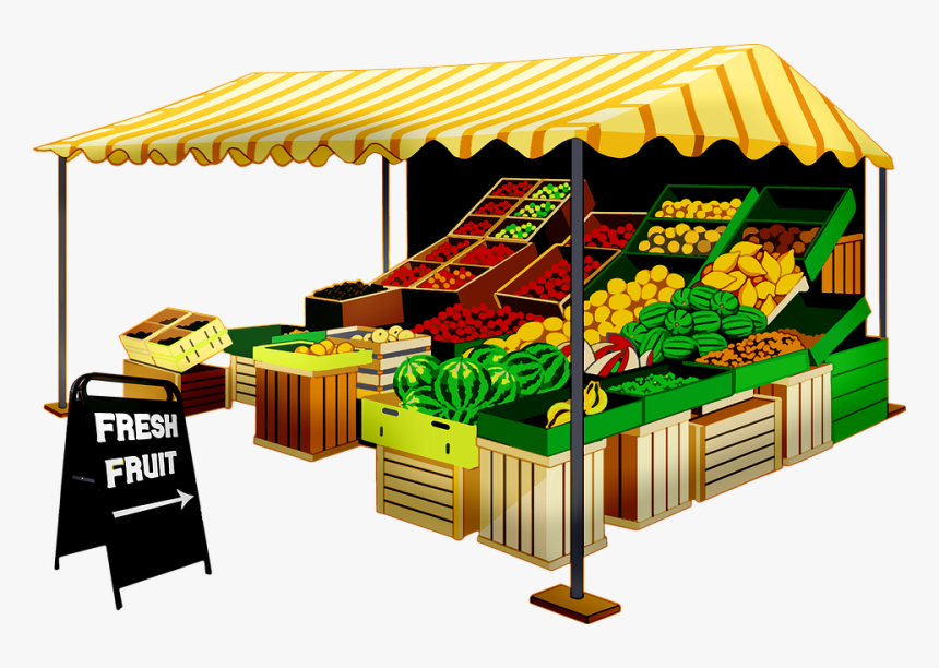 Fruit Seller, Fruit Stand, Vendor, Market, Fruit, Fresh - Fruit Store, HD Png Download, Free Download