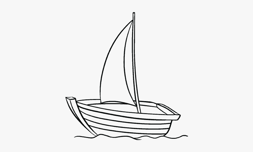 How To Draw A - Line Drawing Of Boat, HD Png Download, Free Download