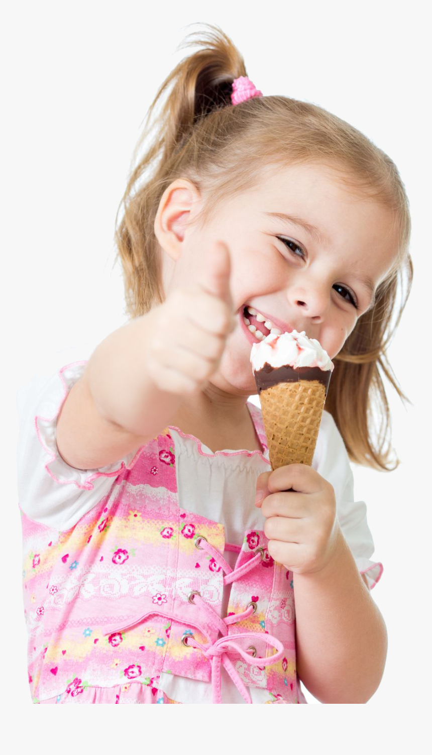 Little Girl With Ice Cream Face Right - Ice Cream Eating Png, Transparent Png, Free Download