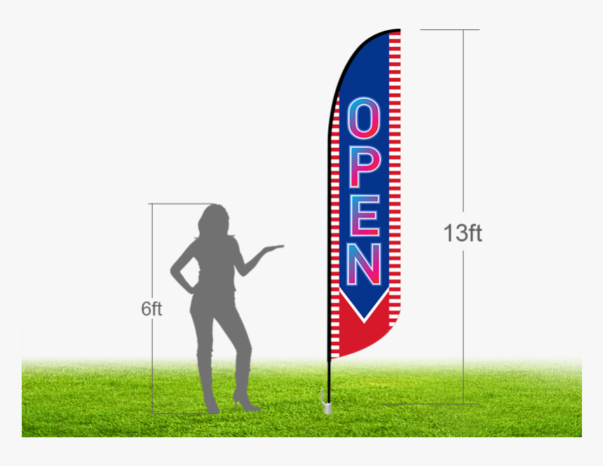 13ft Open Stock Blade Flag With Ground Stake - Stock, HD Png Download, Free Download