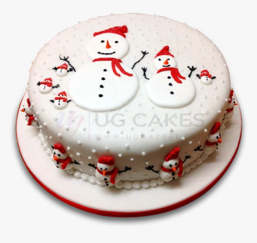 Christmas Cake With Snowman Fondant - Christmas Cake Ideas 2019, HD Png Download, Free Download