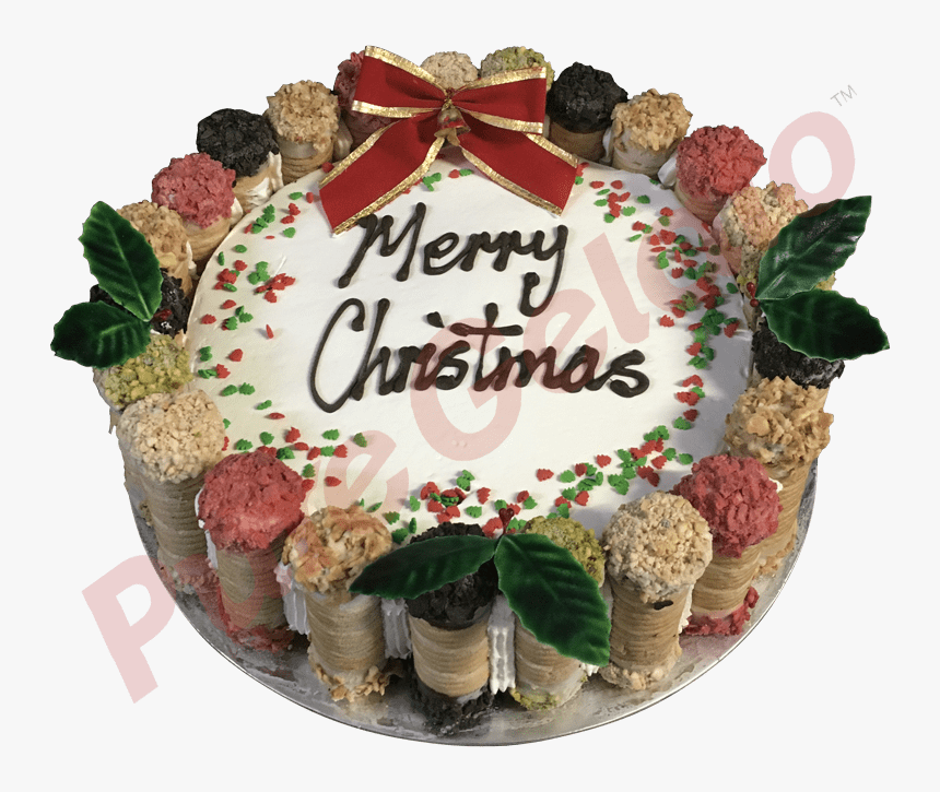 Cannoli Gelato Cake Christmas Themed - Cake Decorating, HD Png Download, Free Download