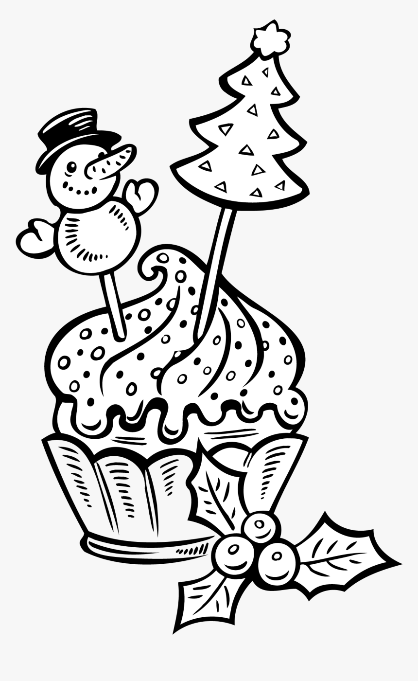 Christmas Cake Line Drawing, HD Png Download, Free Download