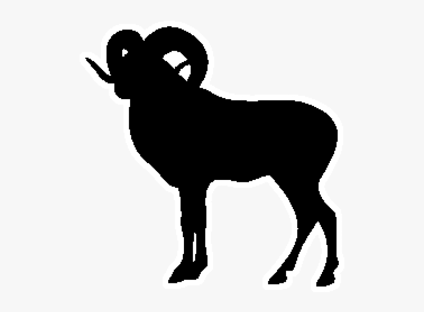 Goat Priangan Sheep Vector Graphics Bighorn Sheep Clip - Big Horned Sheep In Silhouette, HD Png Download, Free Download