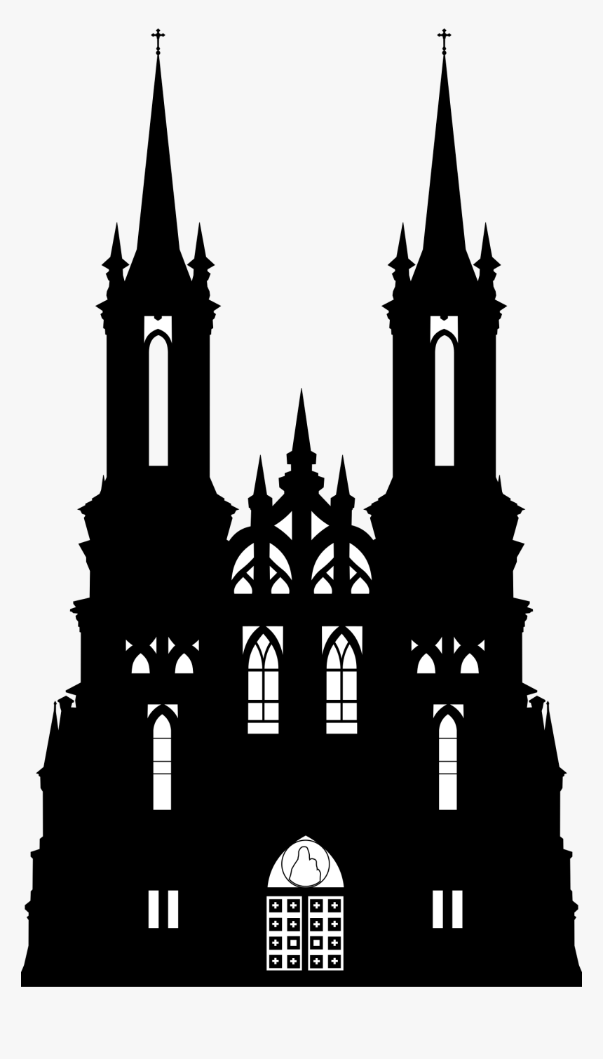 Silhouette Gothic Architecture Castle Clip Art - Gothic Castle Silhouette, HD Png Download, Free Download