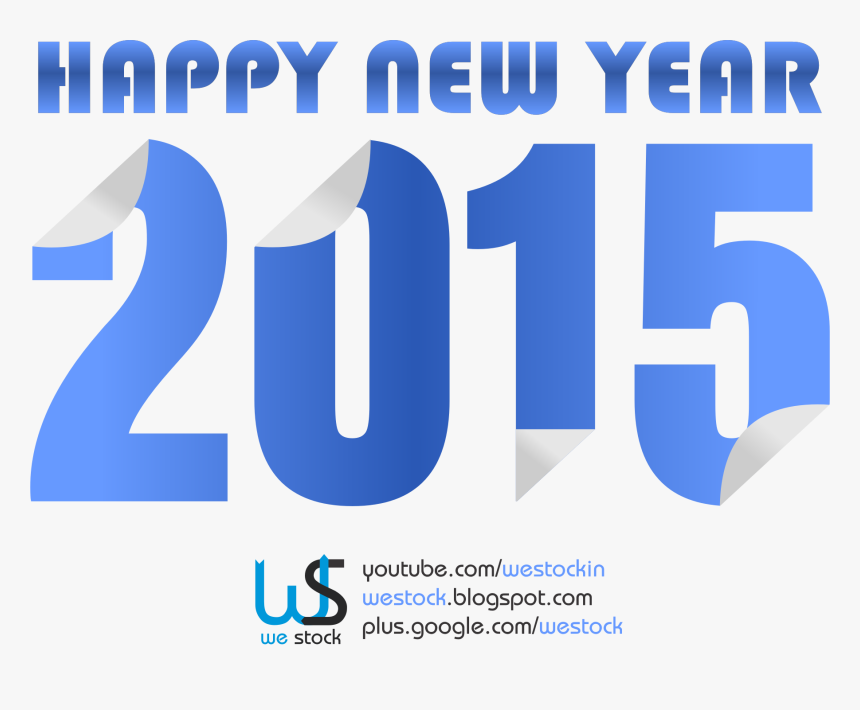 New Year 2015 Blue Colored Sticky Style - Graphic Design, HD Png Download, Free Download