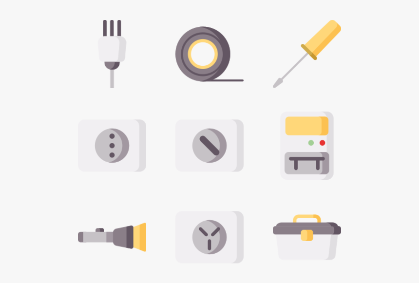 Electrician Tools And Elements - Graphic Design, HD Png Download, Free Download