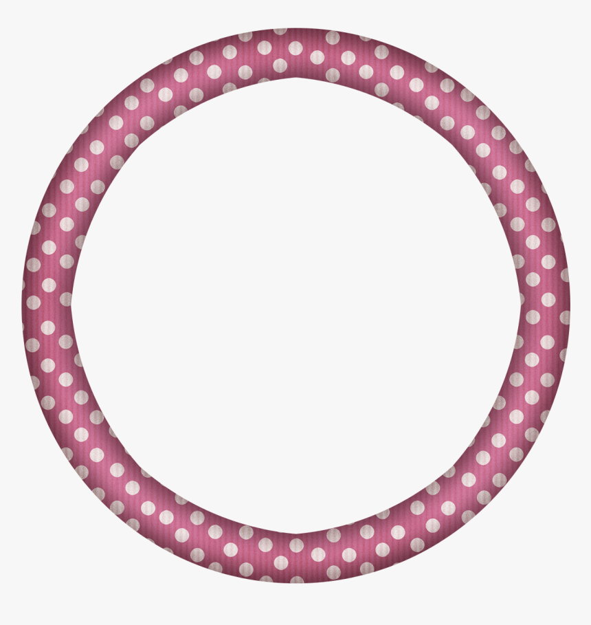 Free Faded Pink Polka Circle Digi Scrapbook Frame - Circle, HD Png Download, Free Download