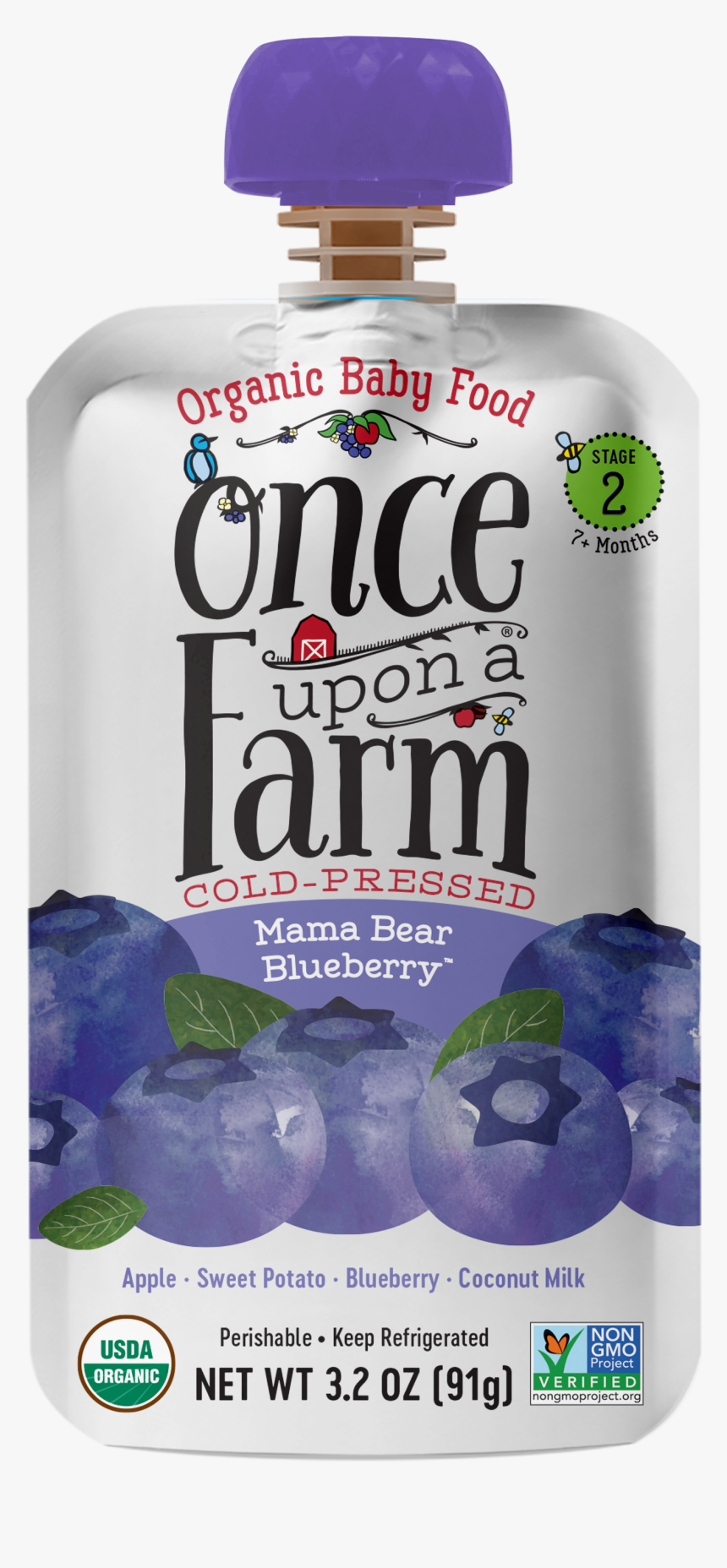 Once Upon A Farm Mama Bear Blueberry, HD Png Download, Free Download