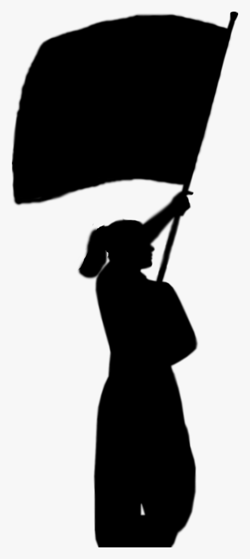 Color Guard Clipart - Marching Band Flag Silhouette, HD Png Download, Free Download