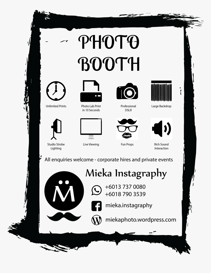 Marketing Artwork - Photobooth Leaflet, HD Png Download, Free Download