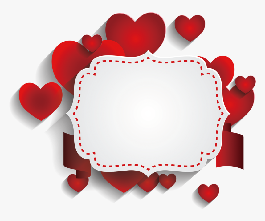 Heart Romantic Valentine"s Text Decoration Flyer Day - Text Box Png Heart, Transparent Png, Free Download