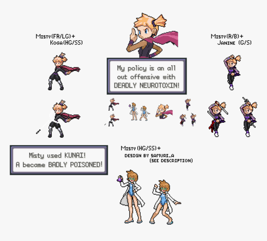 Mist Mistv Koga(hg/ - Pokemon Fire Red Misty Sprite, HD Png Download, Free Download