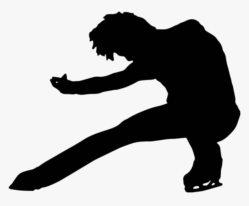 Ice Skating, Sit Spin, Outer Back Spin, Figure Skating - Figure Skater Silhouette Sit Spin, HD Png Download, Free Download