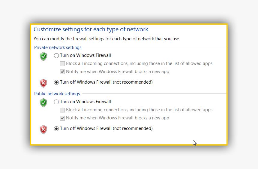 windows 7 turn off firewall