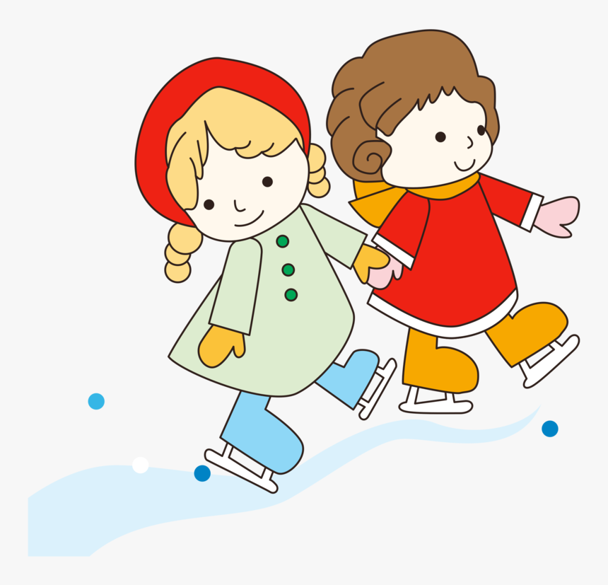 Snow Clipart Ice Skating - Winter Sport Cartoon Transparent, HD Png Download, Free Download