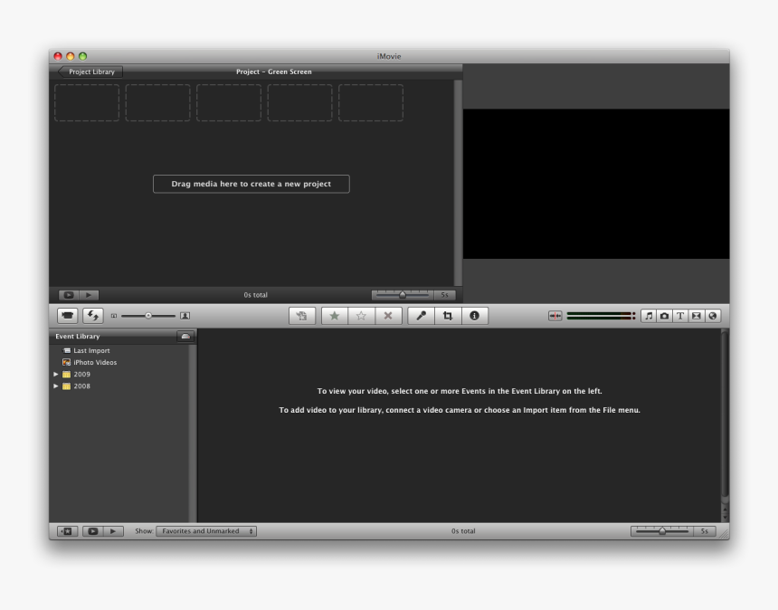 How To Green Screen Using Imovie "09 - Imovie Viewer Is Black, HD Png Download, Free Download