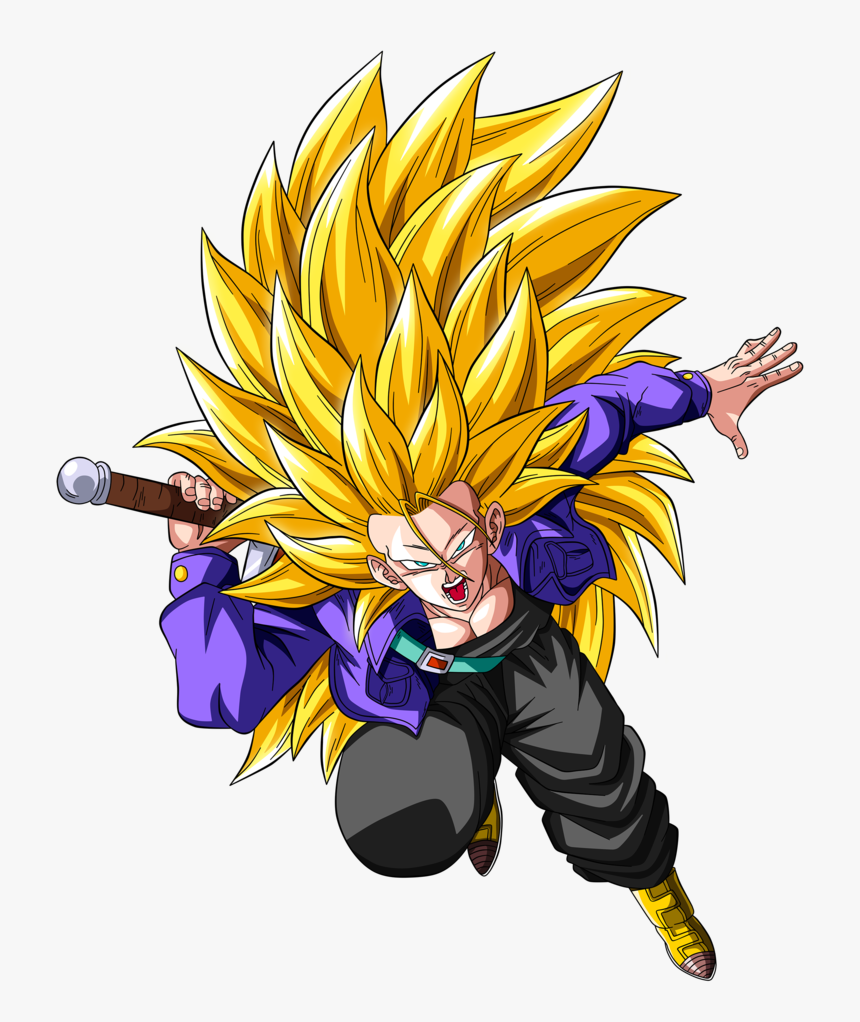 Super Saiyan 3 Hair Png - Trunks Ssj 3, Transparent Png, Free Download