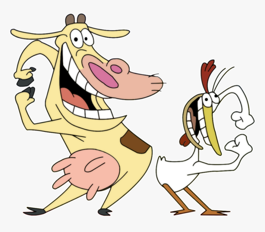 Oke Ci Pa A - Cow And Chicken Cartoon, HD Png Download, Free Download