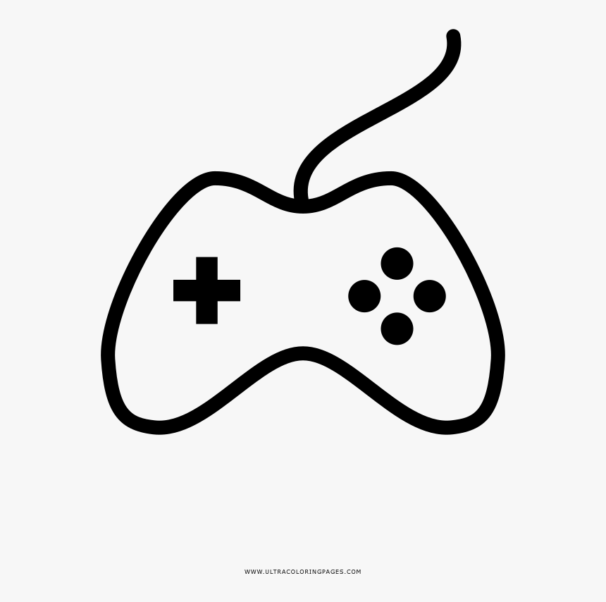 Videogame Coloring Page - White Controller Icon Png, Transparent Png, Free Download