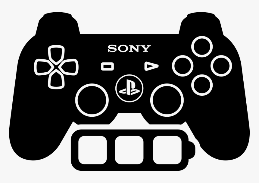 Games Controller With Full Battery - Playstation Controller Silhouette, HD Png Download, Free Download