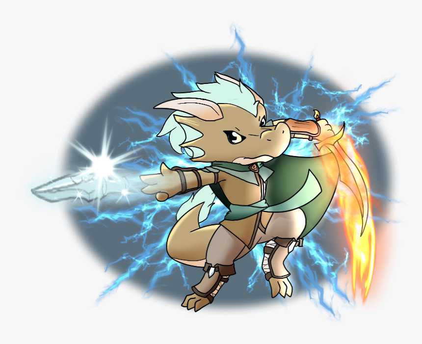 Kip’s Hybrid Form With Flame Blade Active And Casting - Cartoon, HD Png Download, Free Download