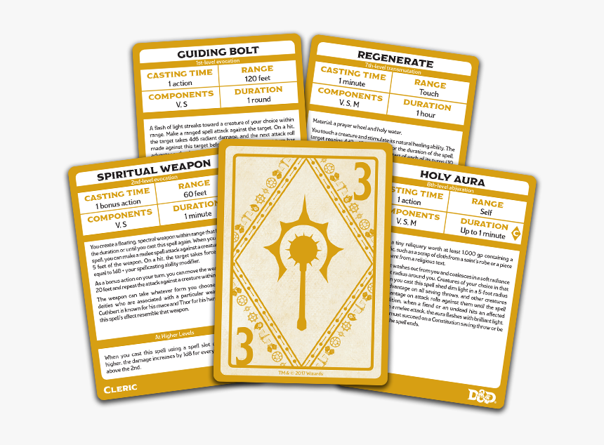 Dnd Spell Cards Cleric, HD Png Download, Free Download