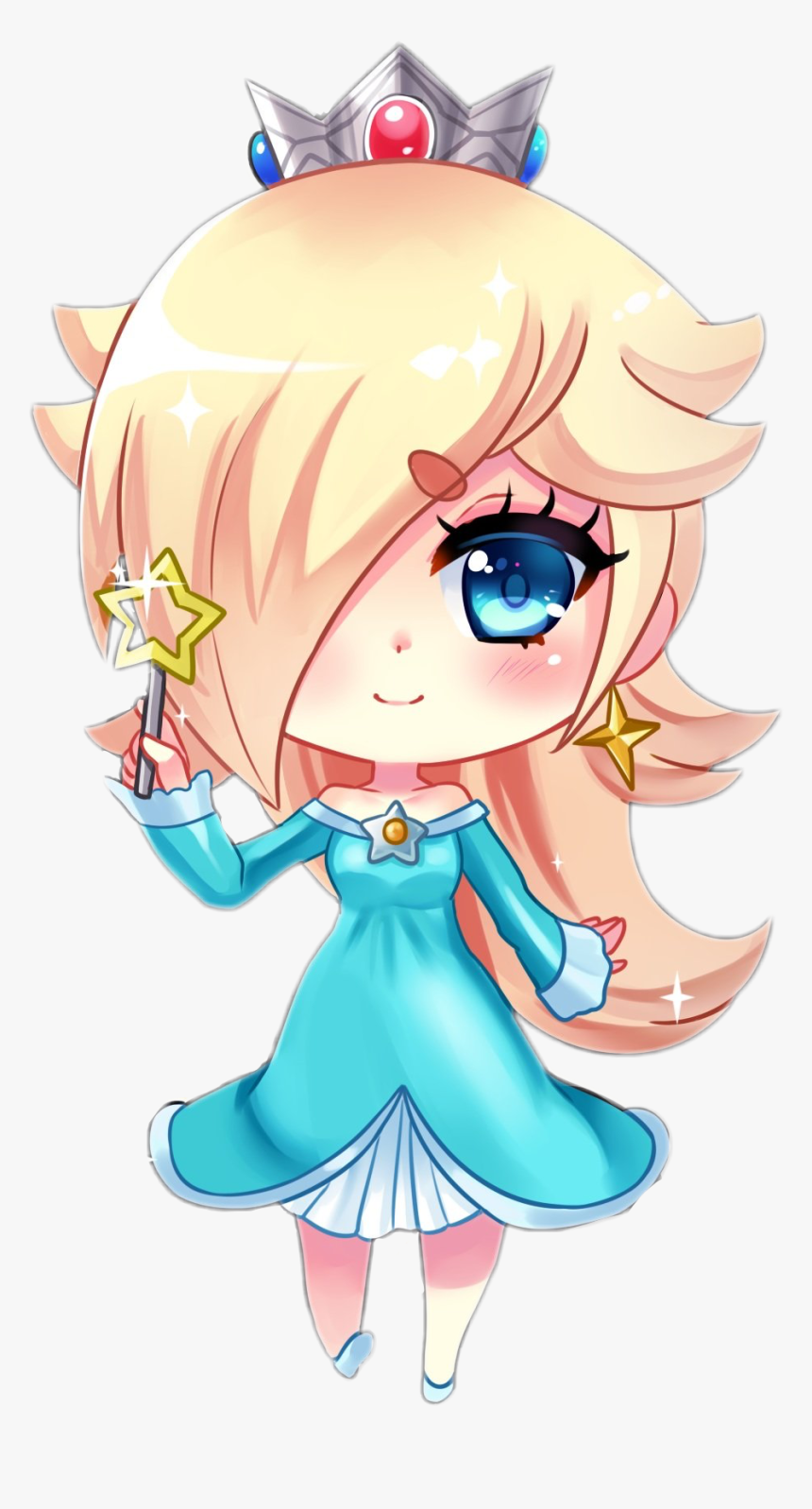 #fille #kawaii #blonde #chibi #mario #princess #rosalina - Rosalina And Luma Anime, HD Png Download, Free Download