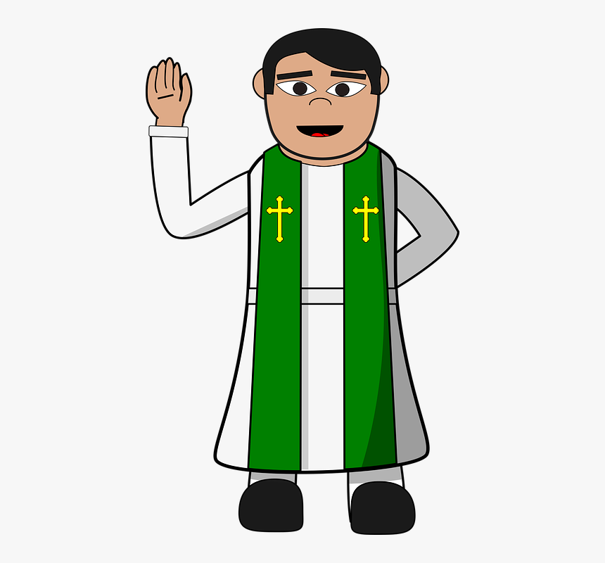 Pastor, Priest, Christian, Cartoon, Clip-art, Robe - Priest Clipart, HD Png  Download - kindpng